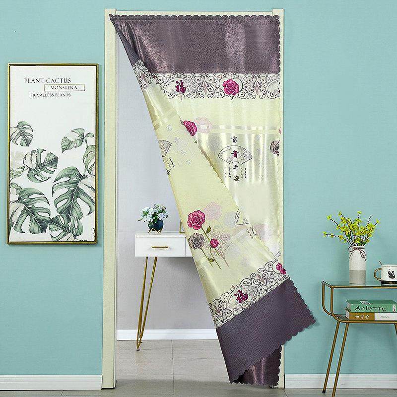 极速家用布艺门帘卧室客厅隔间y帘喜庆四季长门帘遮光隔断挡风布