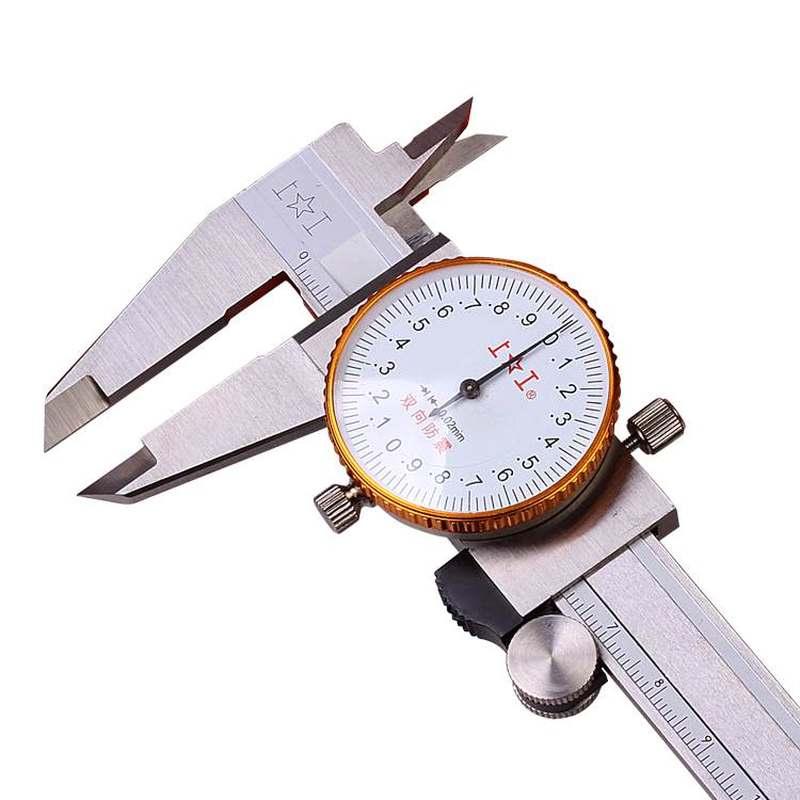 极速上工不锈钢带表卡尺0-150mm高精度带表游标卡尺0-20.0游标卡