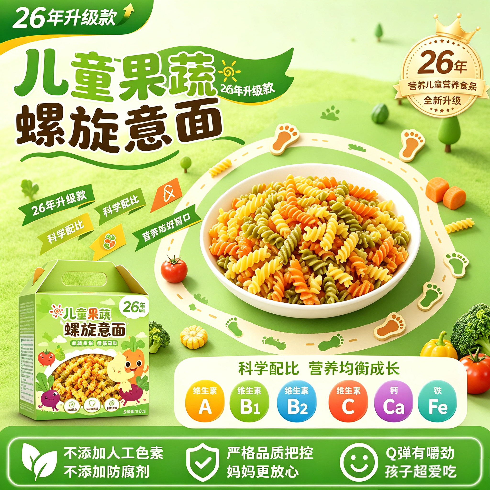儿童螺旋意面意大利面无添加番茄肉酱果蔬螺旋面通心粉官方旗舰店图片