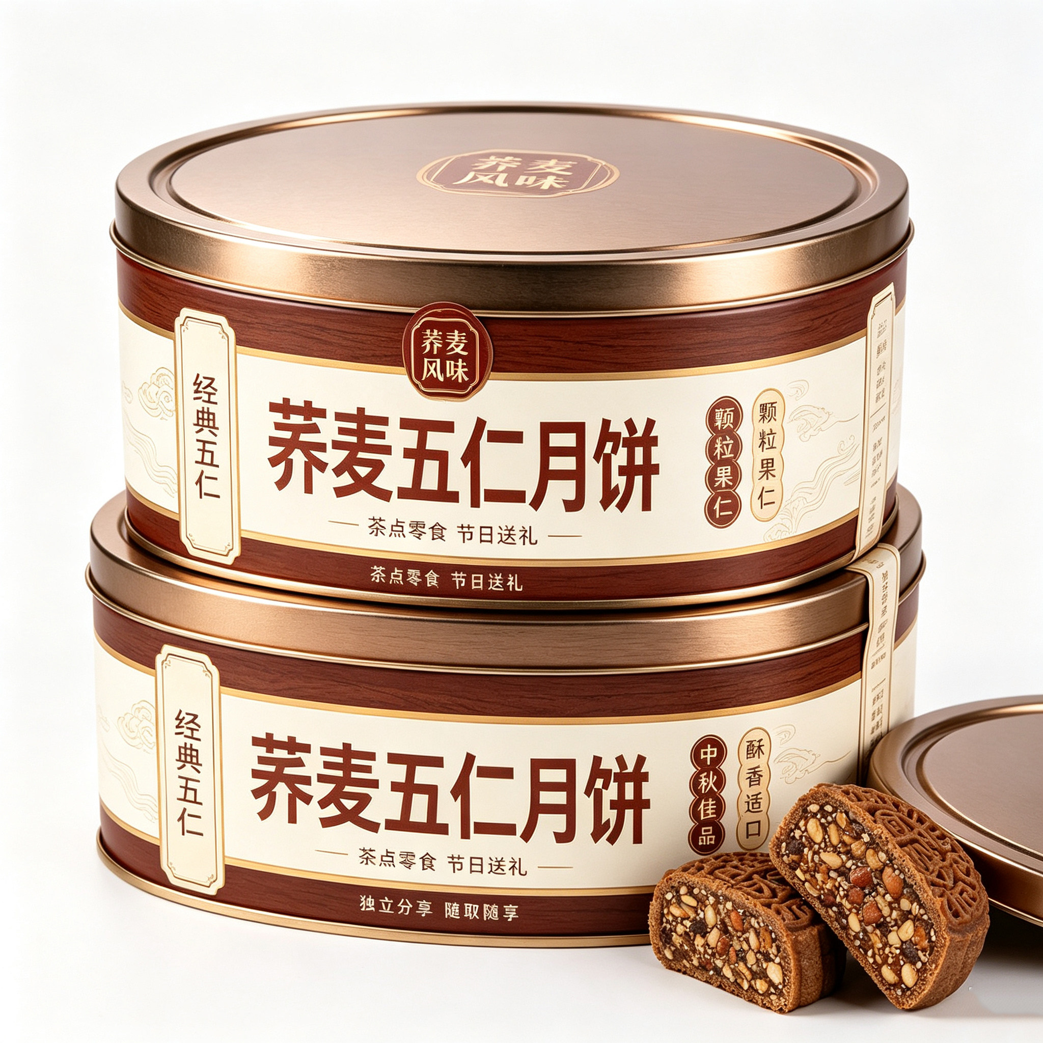 木糖醇荞麦五仁月饼旗舰店正品无糖五仁月饼0蔗糖0添加糖尿人专用图片