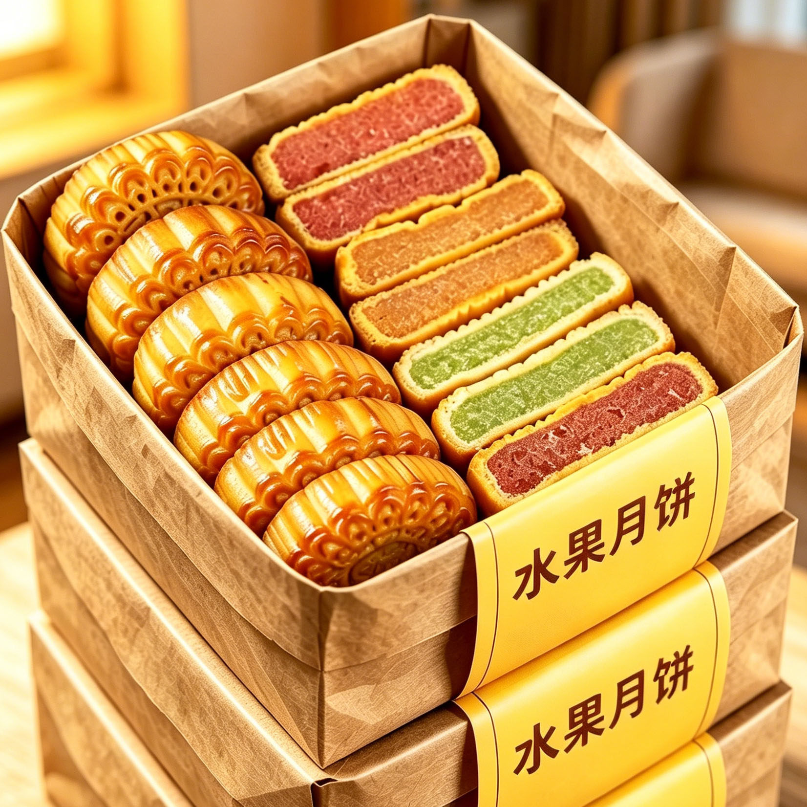 广式水果月饼迷你果味月饼整箱老式传统糕点心中秋月饼零食旗舰店