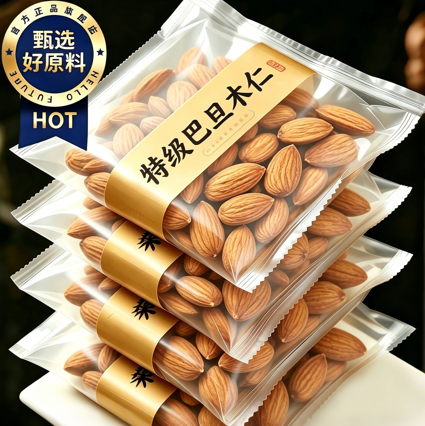 新疆特级巴旦木仁原味无添加巴达木果仁干果零食烘焙孕妇专用批发