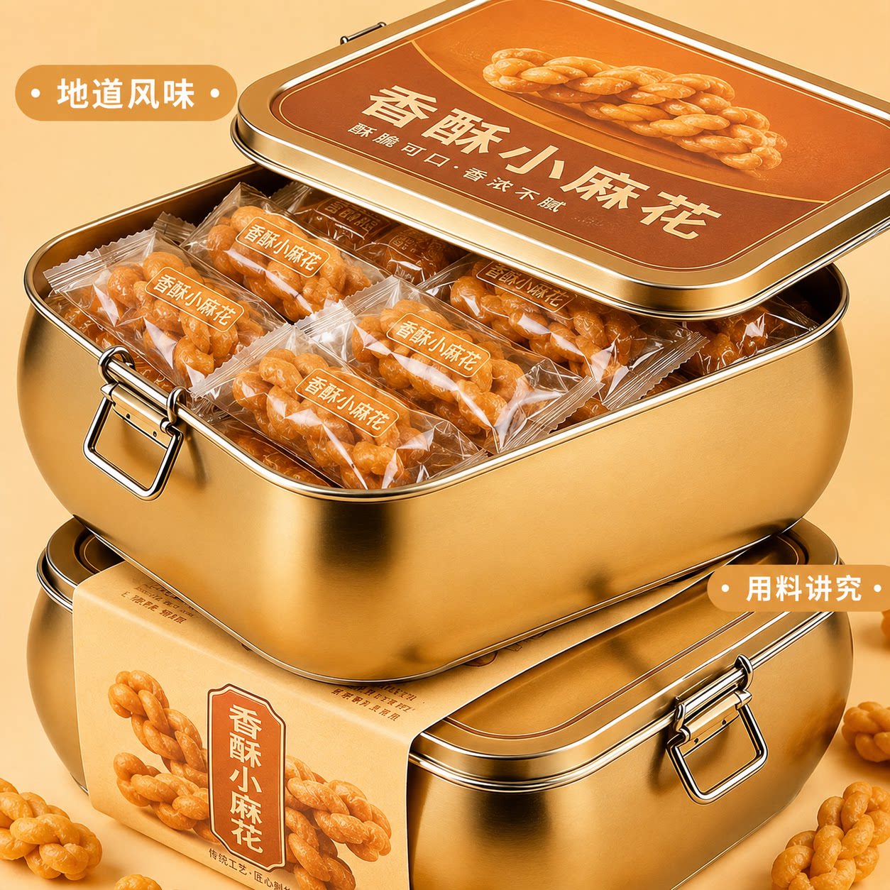 香酥原味小麻花零食单独立小包装手工糕点心饼干小吃休闲食品批发