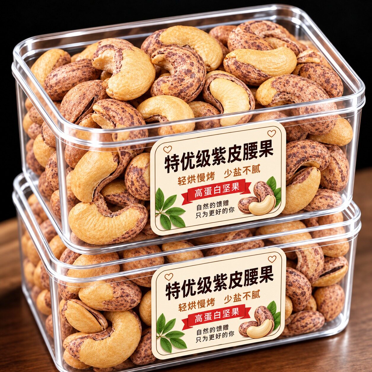 腰果紫皮大腰果仁熟原味新货干果孕妇年货坚果零食批发官方旗舰店