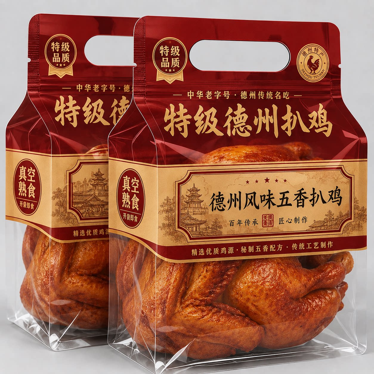 山东德州特级五香脱骨扒鸡官方旗舰店中华老字号真空开袋即食烧鸡图片