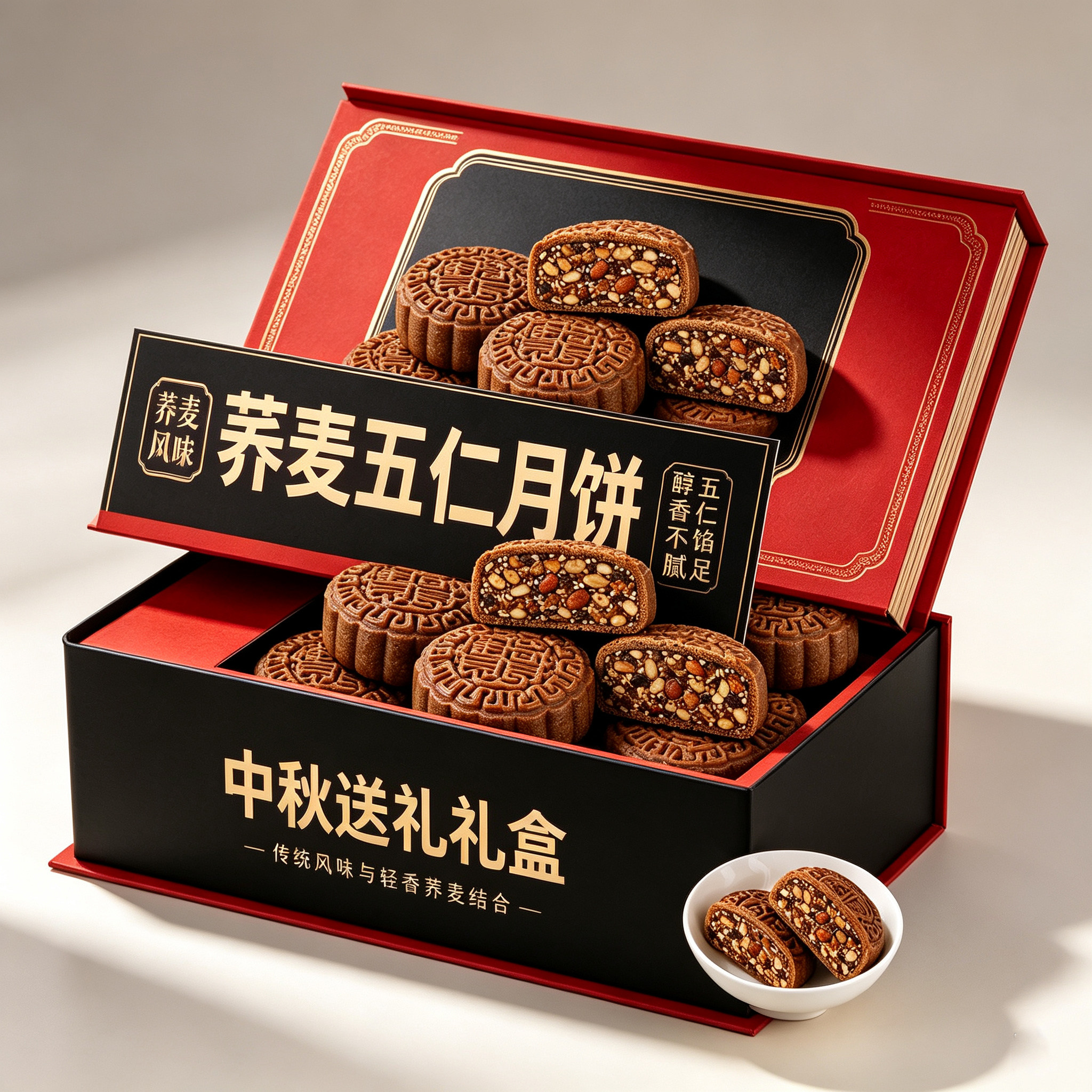 木糖醇荞麦五仁月饼旗舰店正品无糖五仁月饼0蔗糖0添加糖尿人专用图片