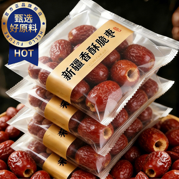 央妈推荐香酥脆枣无核酥脆灰枣红枣干去核网红嘎嘣脆小包装小零食