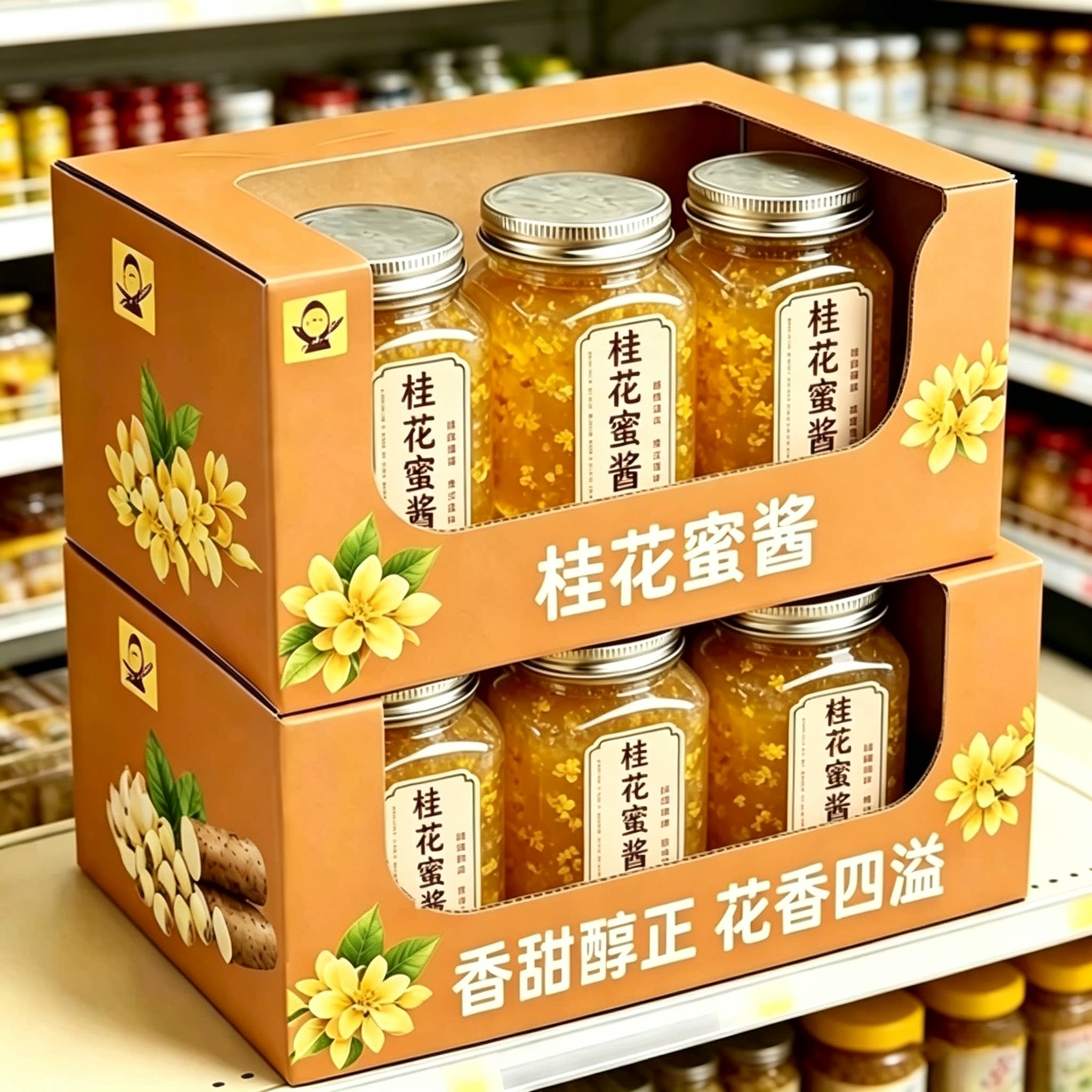 正宗桂花蜜酱0添加官方旗舰店商用桂花蜜糖浆果酱咖啡蜂蜜茉莉糖图片