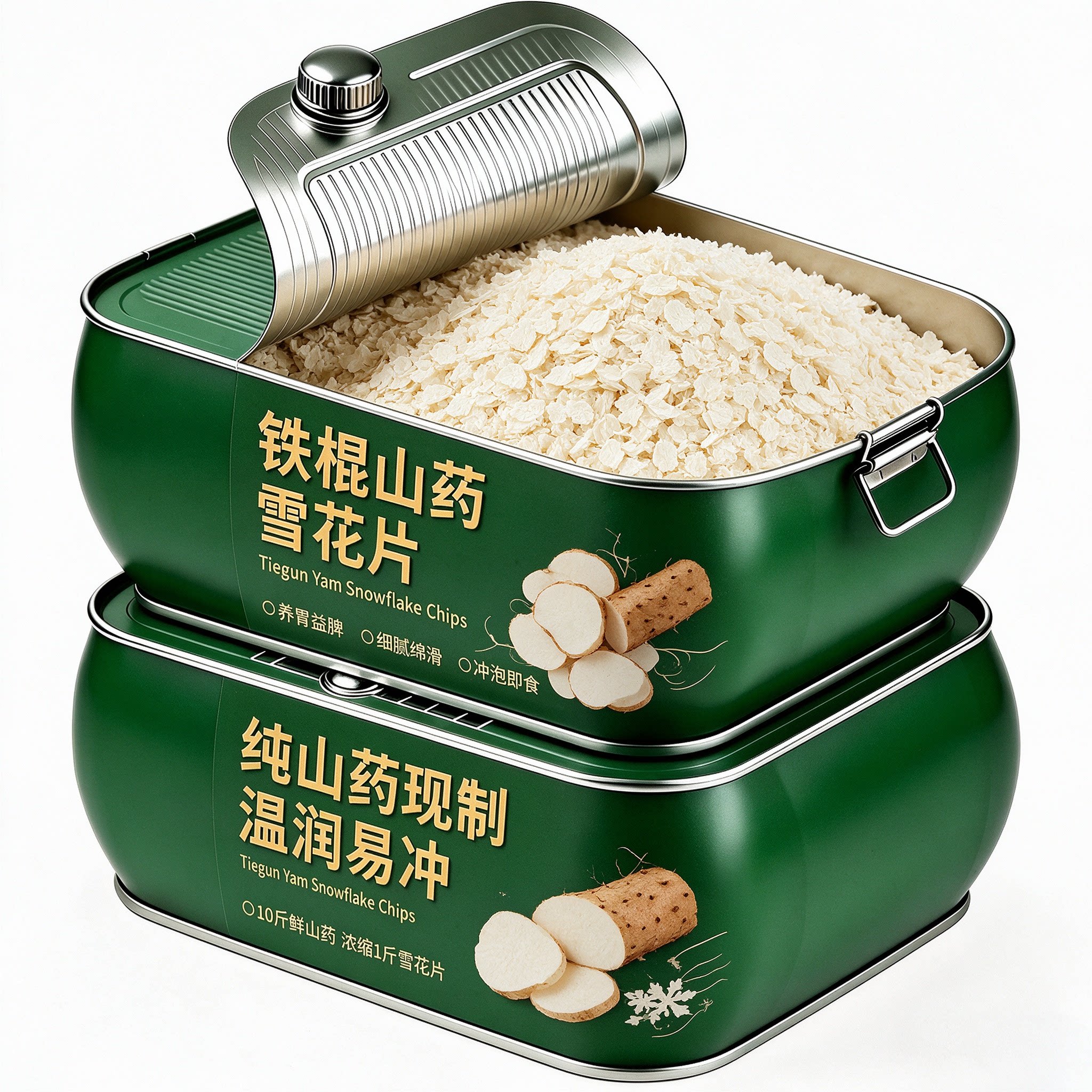 纯铁棍山药雪花片山药粉冲泡即食早餐流食代餐健康营养胃孕妇可吃