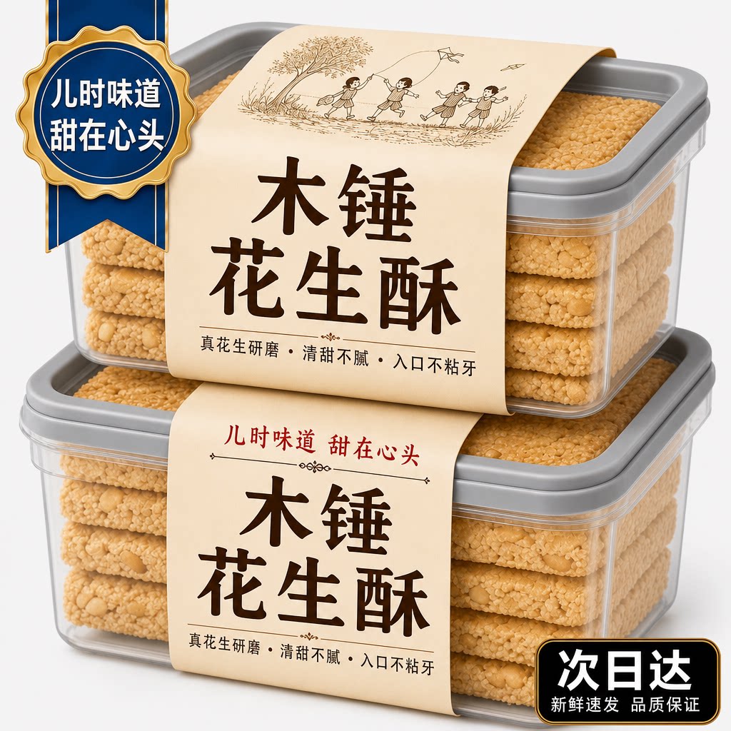 安徽特产正宗花生酥官方旗舰店正品老式木锤黑芝麻花生酥独立包装