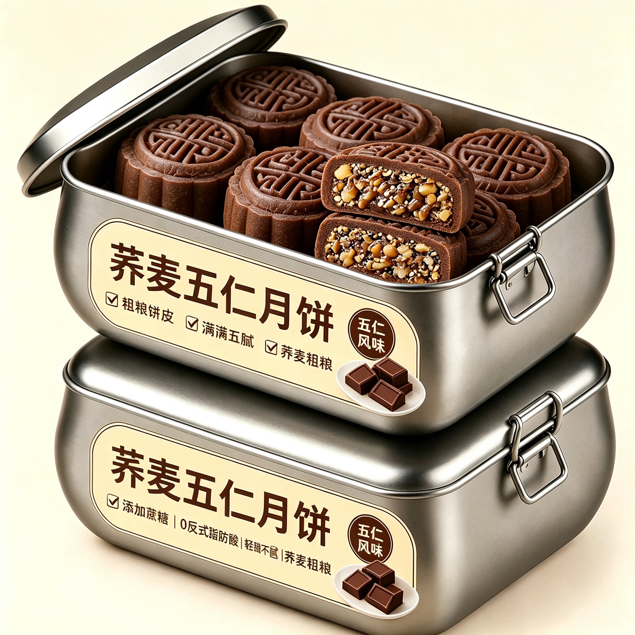 产地严选木糖醇荞麦五仁月饼中秋无加蔗糖老式五仁粗粮官方旗舰店图片