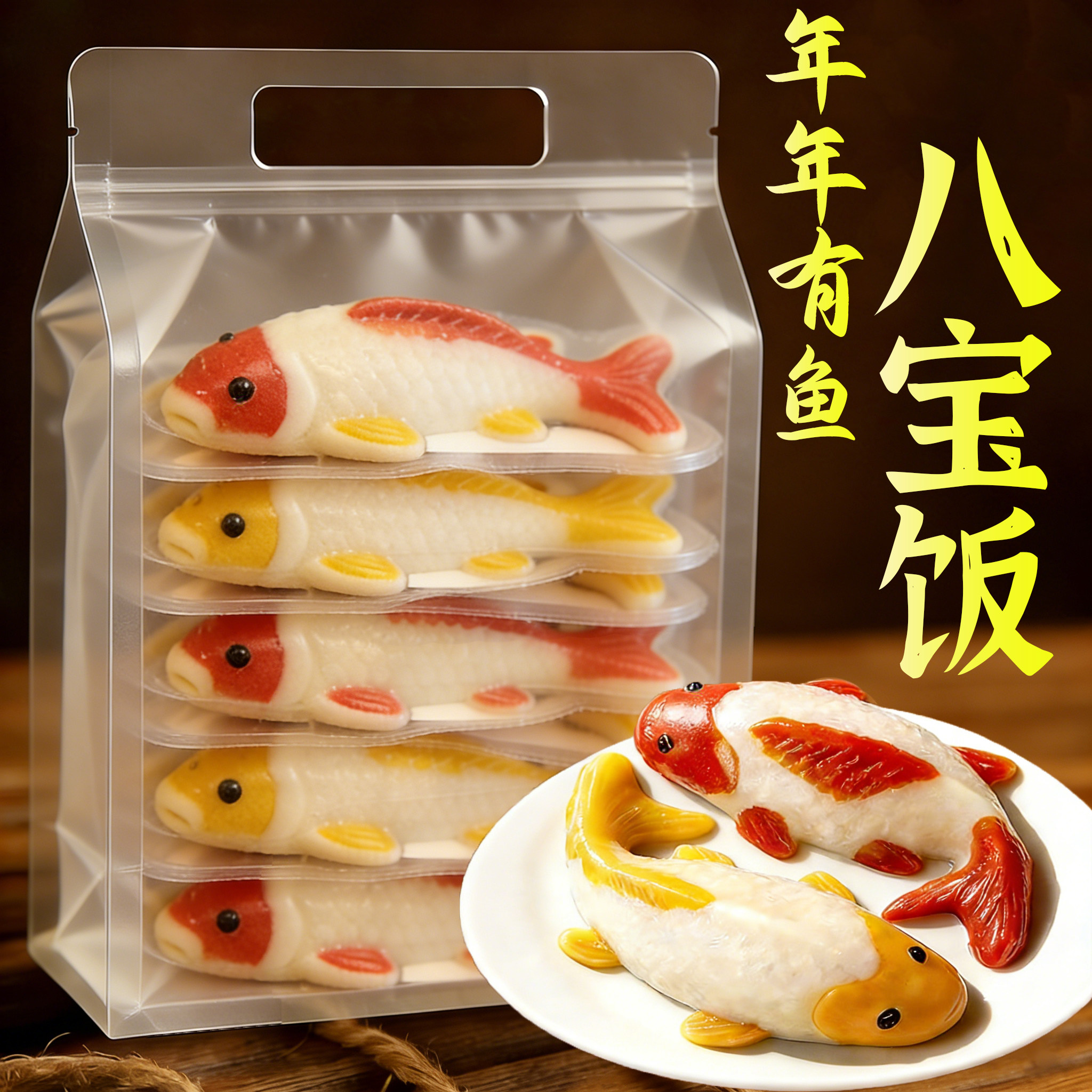 央妈推荐年年有鱼八宝饭锦鲤糯米饭半成品真空包装加热即食年货,粮油调味/速食/干货/烘焙,饭团/八宝饭,淘宝优惠券,粉丝福利购,淘宝优惠卷