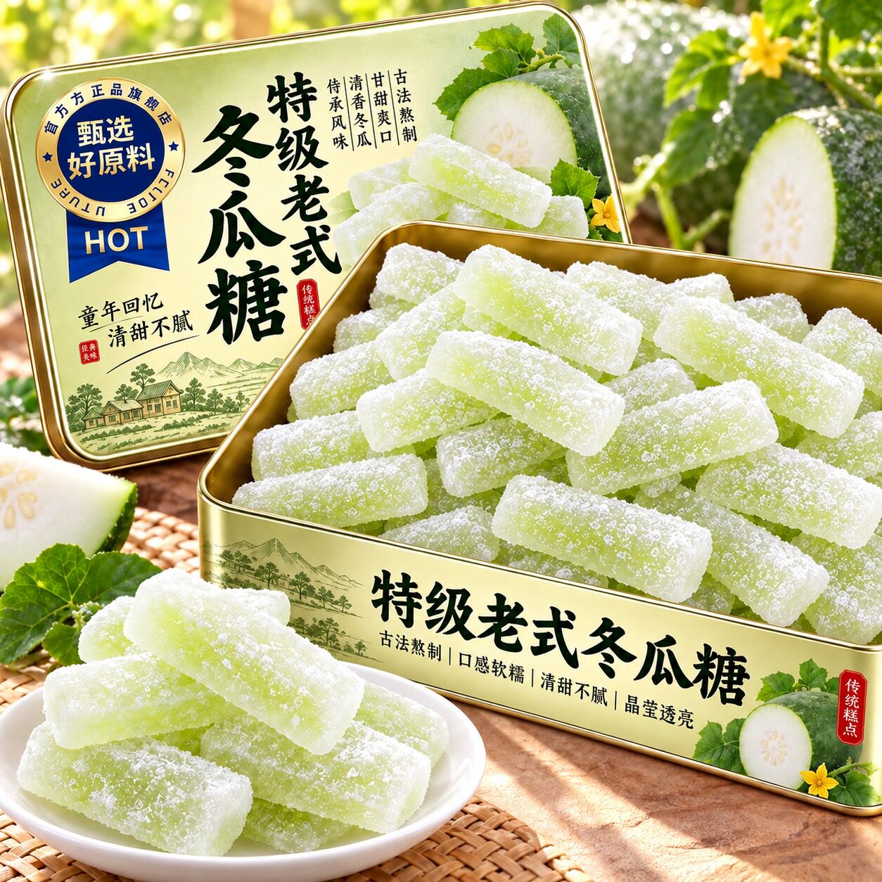 【高品质】正宗老式冬瓜糖官方旗舰店台湾蜜饯水果干怀旧零食年货