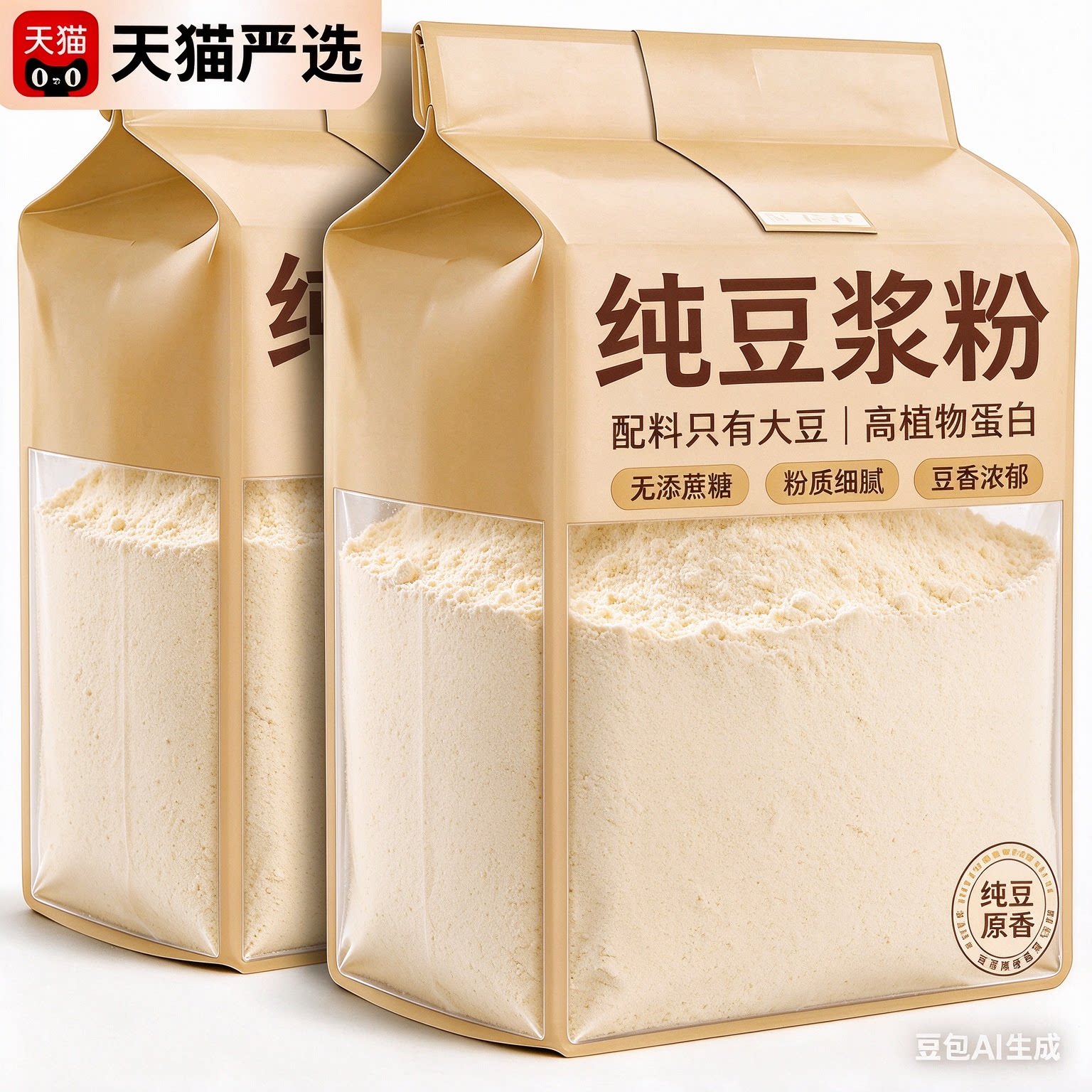 纯豆浆粉原味即冲饮学生营养早餐专用速溶豆浆粉正品官方旗舰店