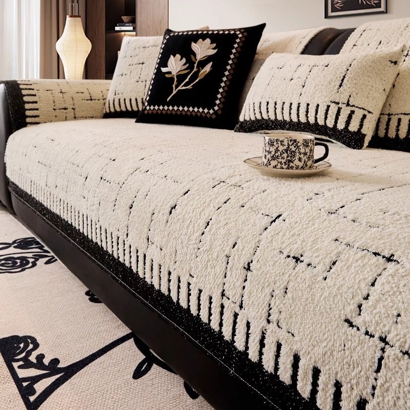 高级感毛绒沙发垫防滑加厚坐垫四季通用2025新款冬季盖布保暖套罩