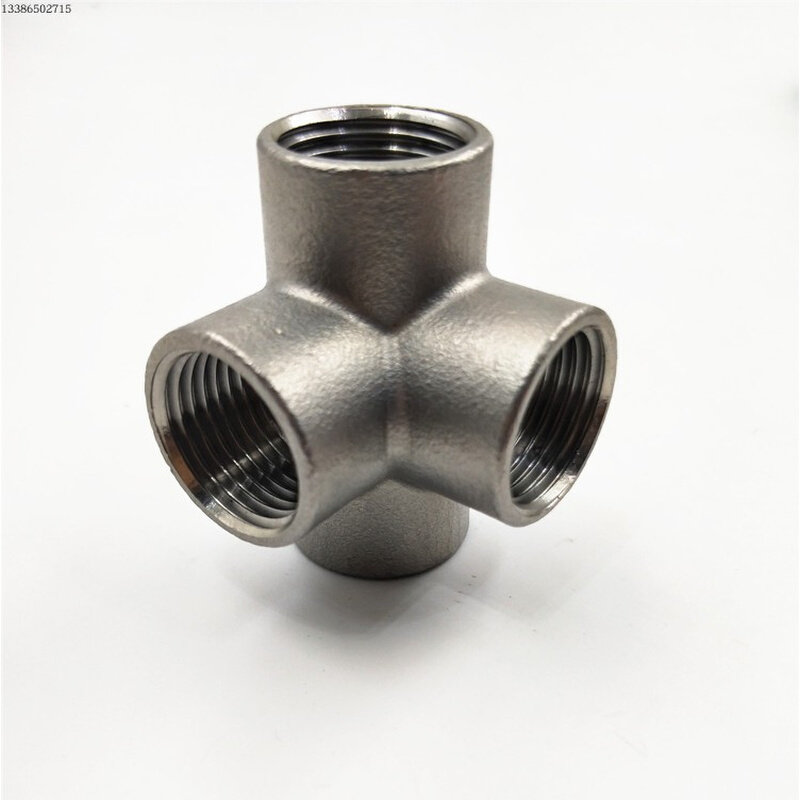 304不锈钢立体四通dn15 20内螺纹角四通4分6分内牙水暖墙角四通25