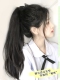 马尾假发女彷真全真人发高马尾片抓夹式 轻麻花辫子减龄微卷假马尾
