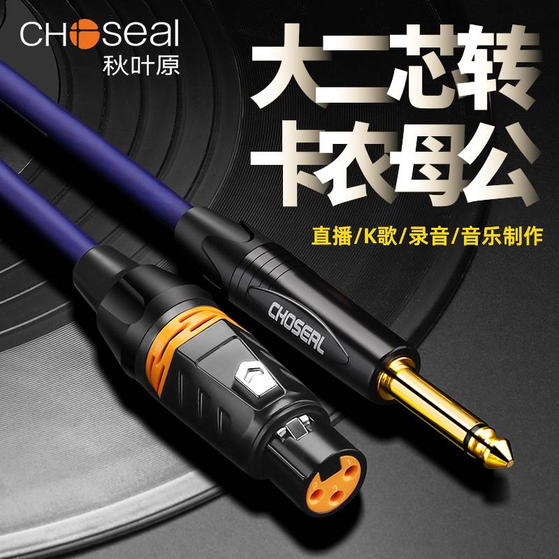 卡农转6.5话筒线麦克风连接音响箱音频线6.35卡侬母头专用卡农转6