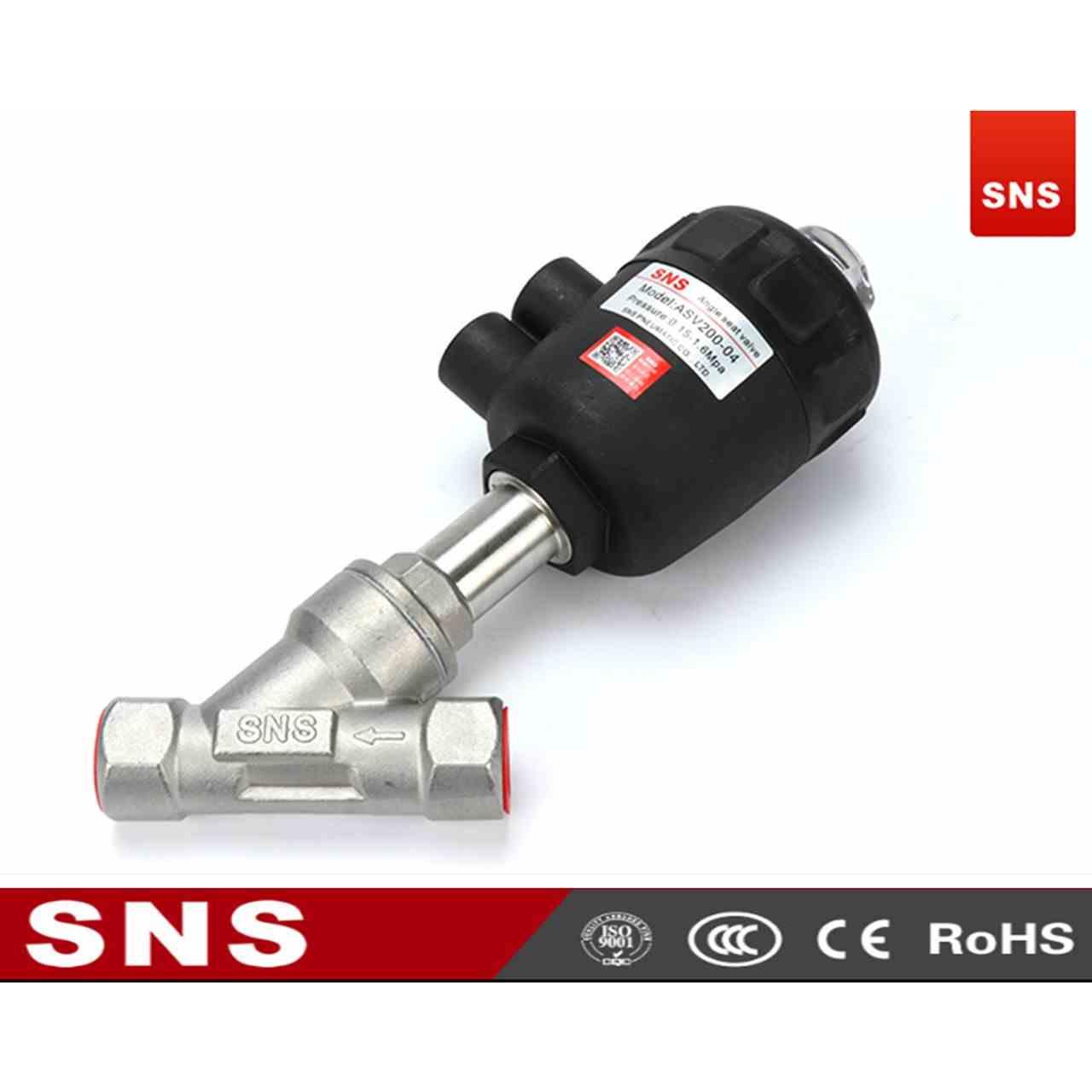 SNS神驰气动 ASV304不锈钢角座阀 ASV200-06 高温角座阀 气控阀