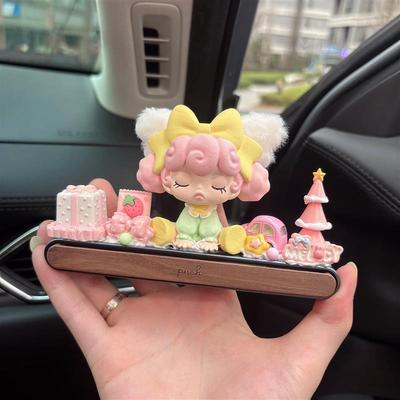 新品娃娃车载中控台摆件奶油胶停车双号码牌车摆件女神高级感礼物