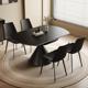 家用简约现代饭桌 极简岩板餐桌椅组合黑色可旋转伸缩方圆两用意式