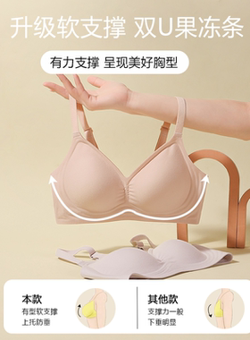 万络媞微绒感内衣女聚拢小胸3D软支撑文胸轻薄透气无钢圈胸罩8821