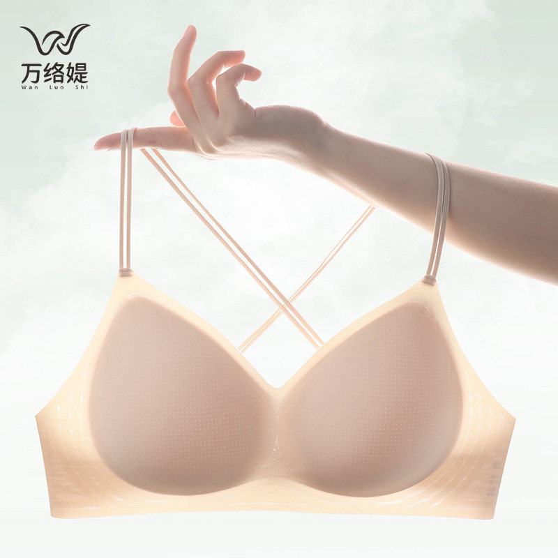 万络媞内衣粉底液大露背舒适透气凉感双细条3D立体文胸女美背2777