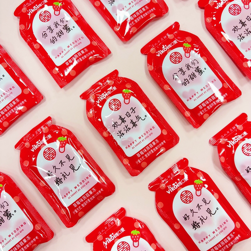 VIKOI唯口爱草莓味蒟蒻果冻结婚喜糖高颜值喜庆独立包装休闲零食