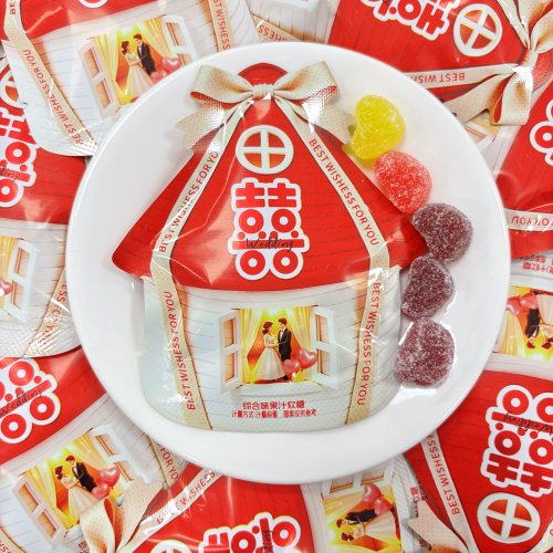 食鼎汇心形综合果汁味软糖结婚喜字造型喜糖零食批发糖果伴手礼