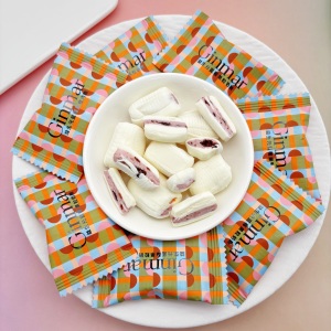 GINMAR益生元蓝莓果粒奶糖结婚喜糖高颜值网红糖果软糖休闲小零食