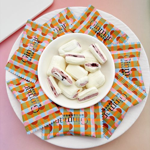 GINMAR益生元蓝莓果粒奶糖结婚喜糖高颜值网红糖果软糖休闲小零食