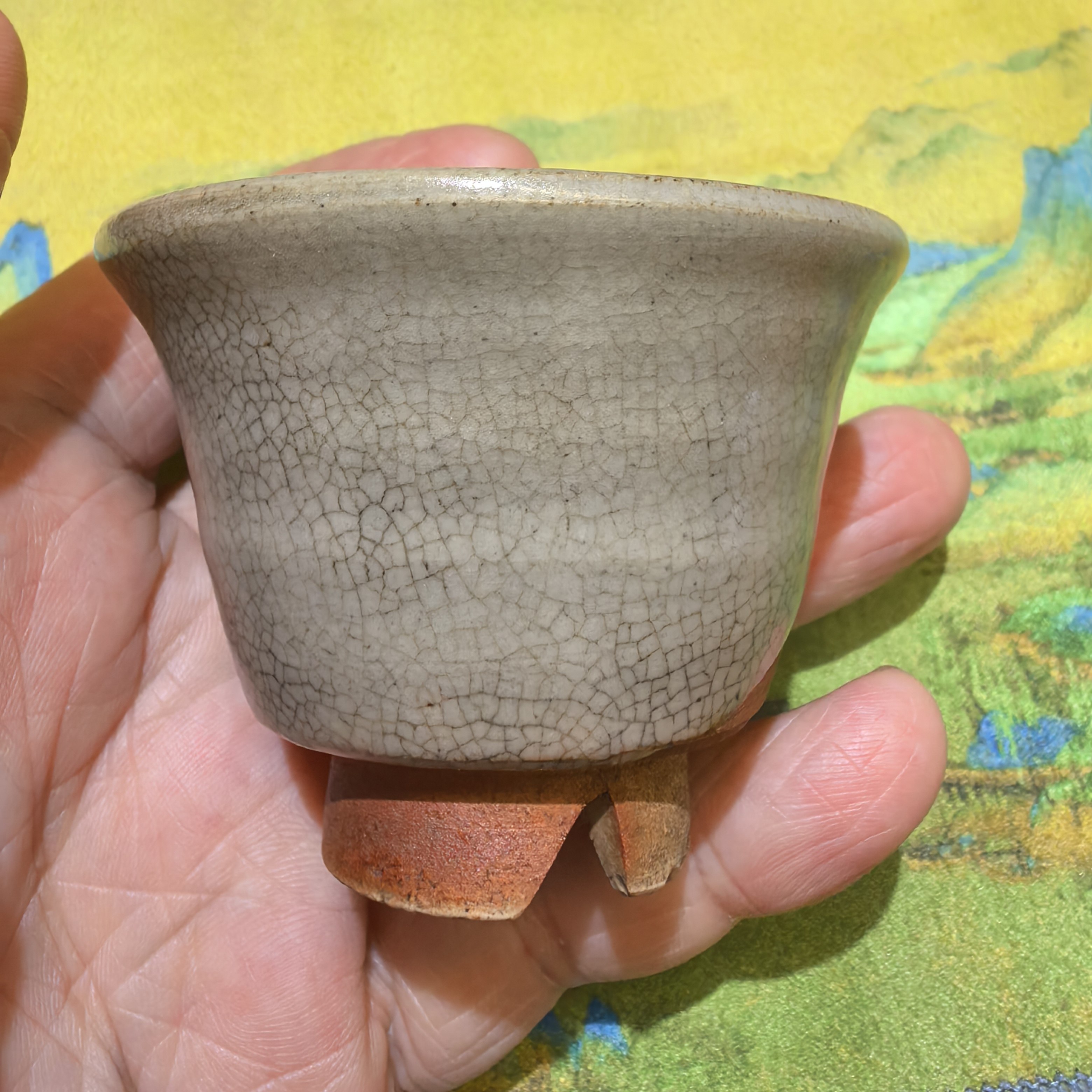 日本回流萩烧茶杯开片自然釉色温茶杯