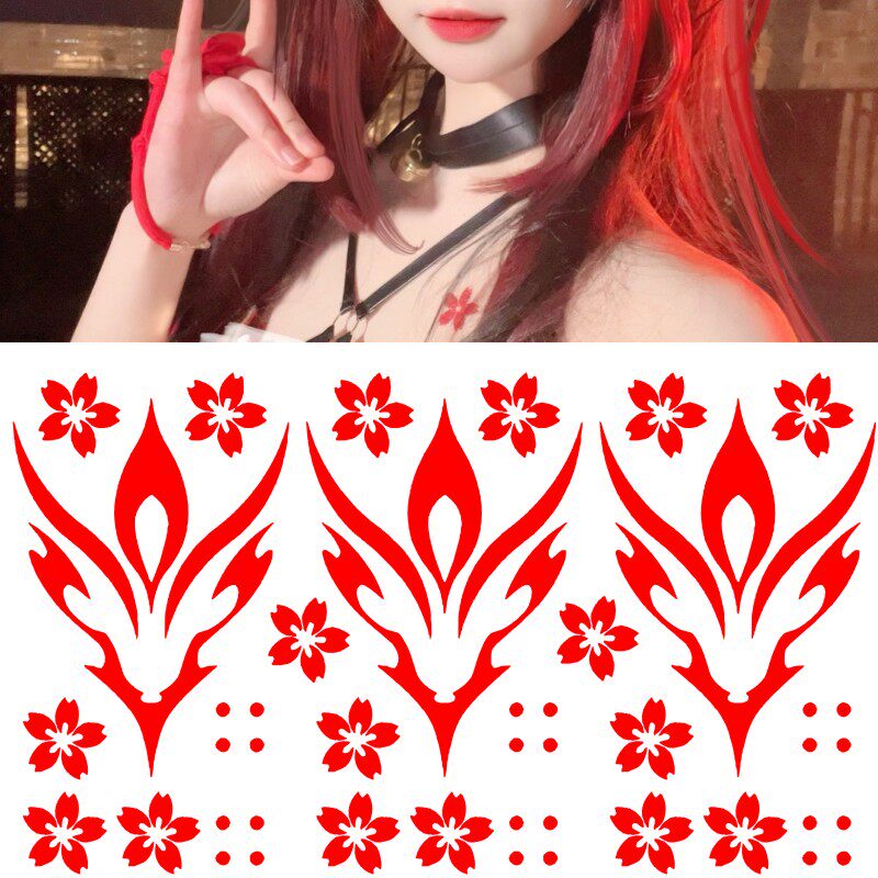 花火cos纹身贴 黄泉砂金雪衣寒鸦 后背胸口樱花贴纸 崩坏星穹铁道