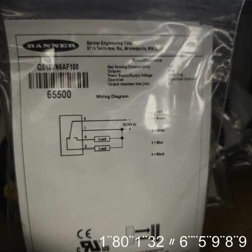 BANNER邦纳 QS18VN6AF100 光电传感器