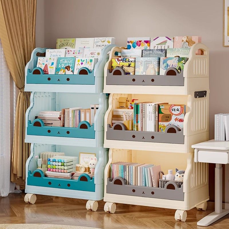 置物架学生书零食可移动小推车
