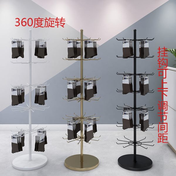 小商品展示架置物架圆形卖袜子手机配件货架超市落地挂钩饰品新款