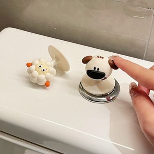 饰水开关用冲美甲按压器 盖卫生间水箱通用配件马桶可爱创意按钮装