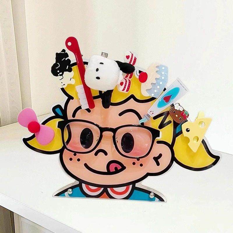 原田治眼镜支架发夹收纳架亚克力可爱家用多功能展示桌面装饰摆件