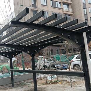 膜结构耐力板车棚户外小区遮阳棚露天停车棚采光棚钢结构车棚