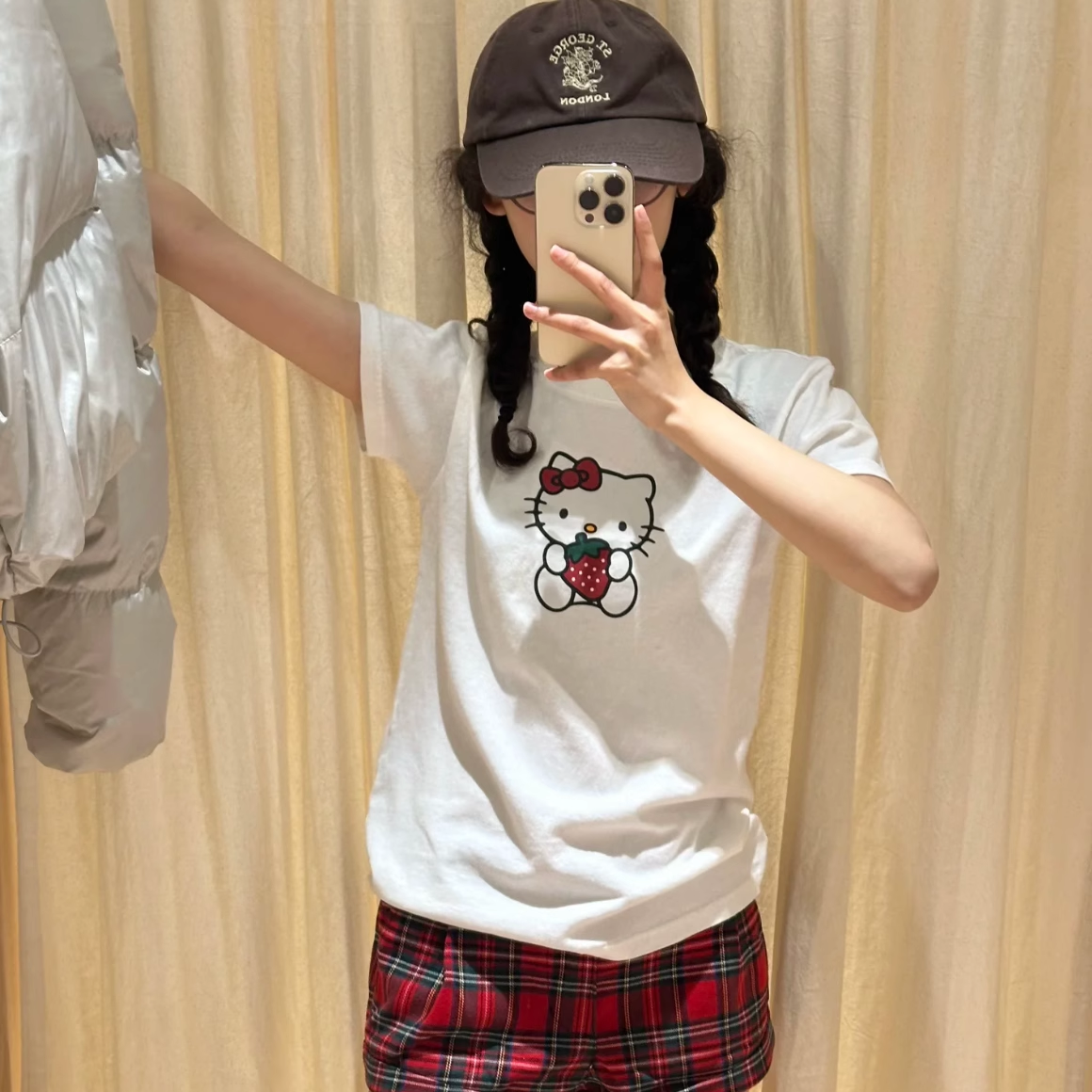 BM新款美式纯棉Kitty猫印花圆领