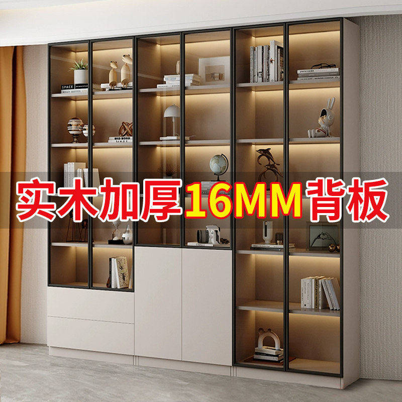 定制玻璃门书柜（加厚16mm背板）图片