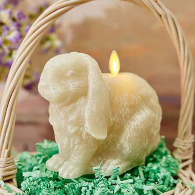 Chalk Flameless Candle Lop Rabbit Figural亚马逊爆款 复活节兔