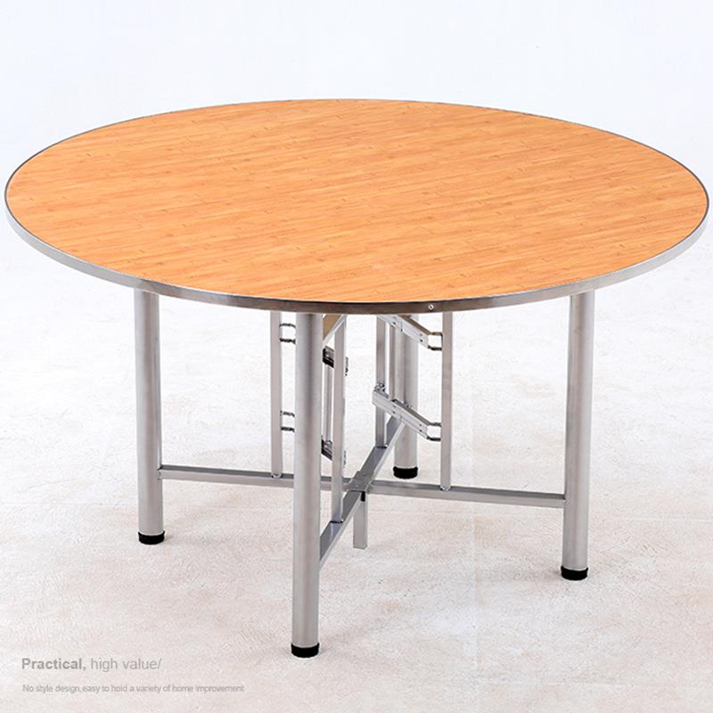 架食堂餐厅桌子酒席家用简易餐桌转盘圆桌台折叠桌圆桌面大排档