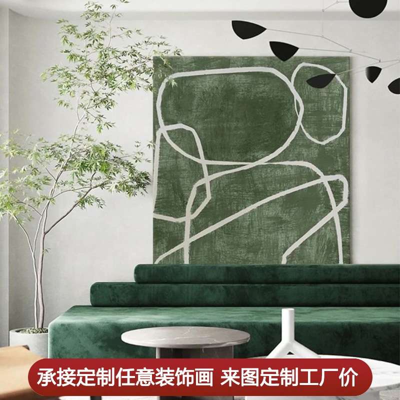 手绘玄关油画过道走廊沙发背景画简约抽象高端艺术轻奢立体装饰画图片