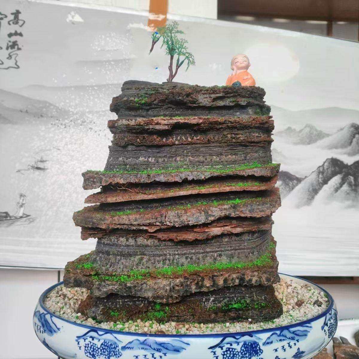 天然奇石太行山景观石摆件居家摆件商务摆件鱼缸饰品盆景千层石