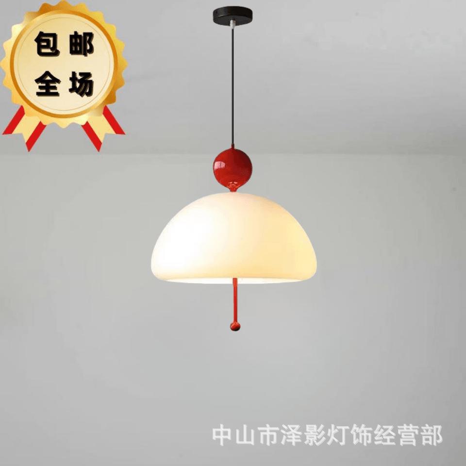 餐厅吊灯2024新款现代简约设计师创意玻璃艺术法式奶油风吧台灯具