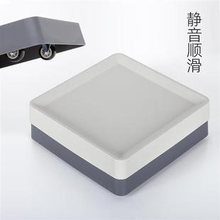 正方形花盆托盘带轮方形移动底座万向轮花盘拖滚轮滑轮白色塑料