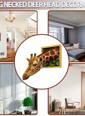 极速1Pc Giraffe Heads Wall Hanging Decorations 3d WaWll Moun