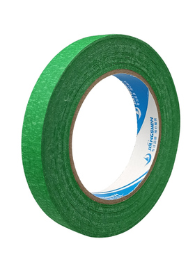 外墙高粘绿色美纹纸胶带耐高温不脱落不I翘边真R石漆喷砂用整箱包