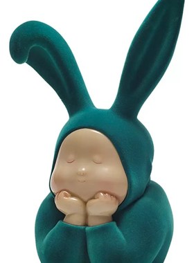 现代流行新时尚玻璃纤维加t绒兔比比新婚送礼新房 卧室 桌面艺术